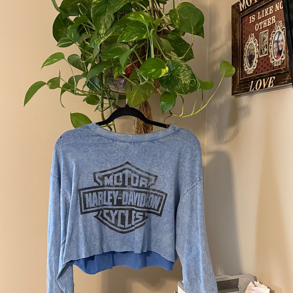 Harley-Davidson Heather Blue Crop Top